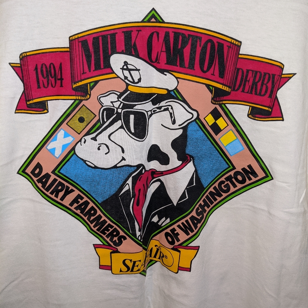 1994 vintage Jerzees Milk Carton Derby shirt.